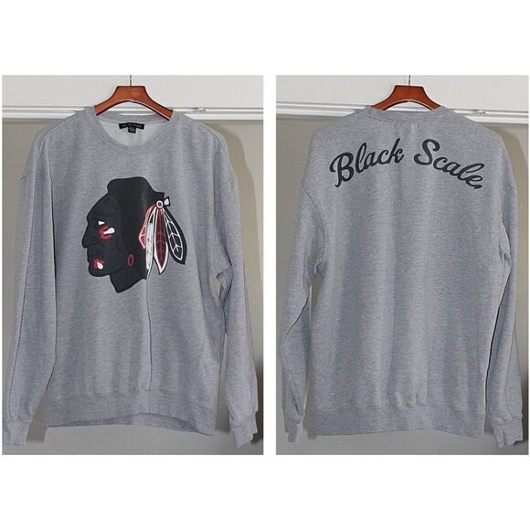 BLACK SCALE Mens Indian Head Sweatshirt, Streetwear + Snowboarding - Grey, sz XL - Picture 1 of 8